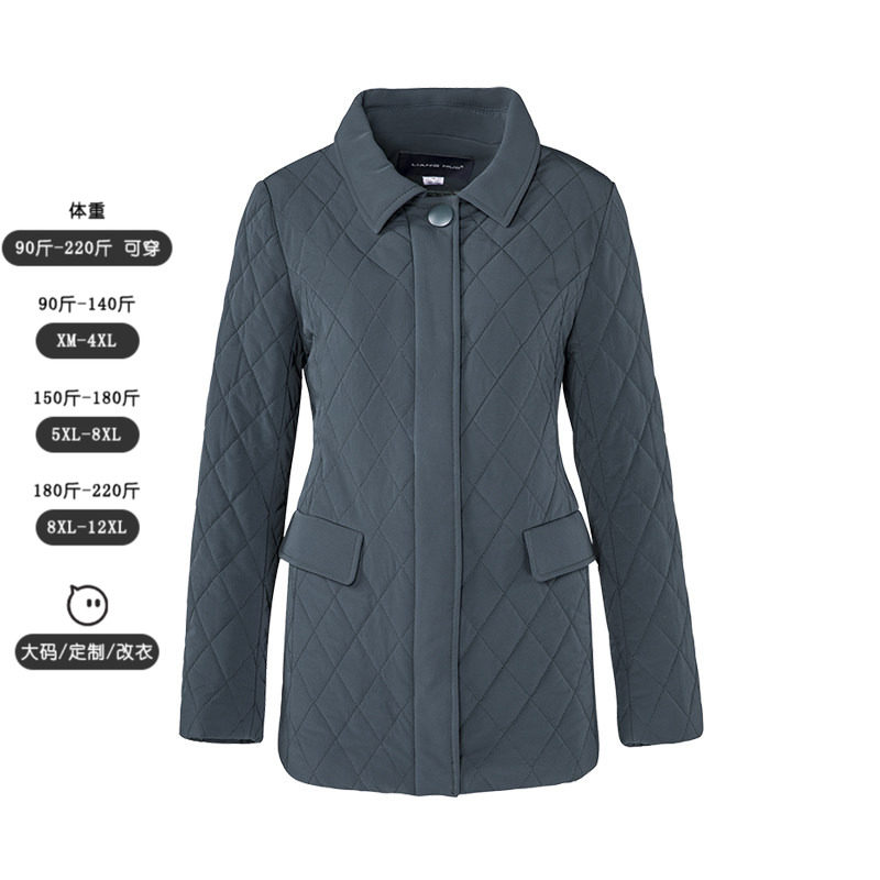 靓诺短款绿色棉服修身显瘦