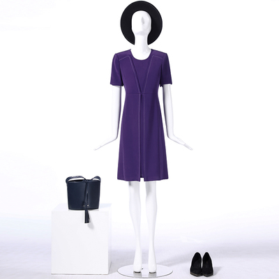 靓诺紫色不规则一片连衣裙