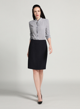 靓诺法式木耳领衬衫秋季2023新款女装优雅气质高档衬衣 LC18309A