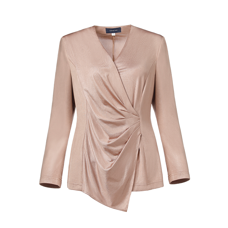 金色荡褶针织衫LC13212A靓诺