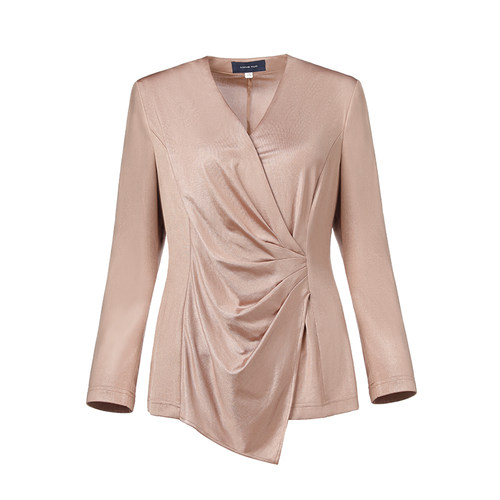 金色荡褶针织衫LC13212A靓诺