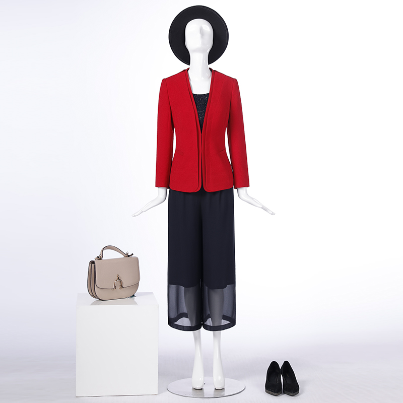 红色石头花机理上衣靓诺