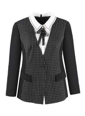 靓诺LIANGNUO黑白假两件翻领小衫LV20403B