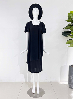 靓诺黑色连衣裙LQ13056A