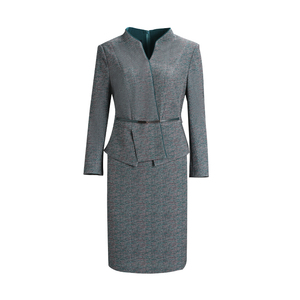 靓诺撞色拼接长袖假两件连衣裙女春秋款LL19343A