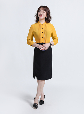 靓诺藏蓝色肌理半裙LQ17305A