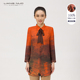 日出印象橘色长袖 衬衫 女中长款 靓诺高端女装 修身 显瘦衬衣LC22303A