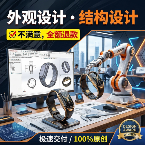 工业设计产品外观结构设计3D建模加工生产效果图全流程一站式服务