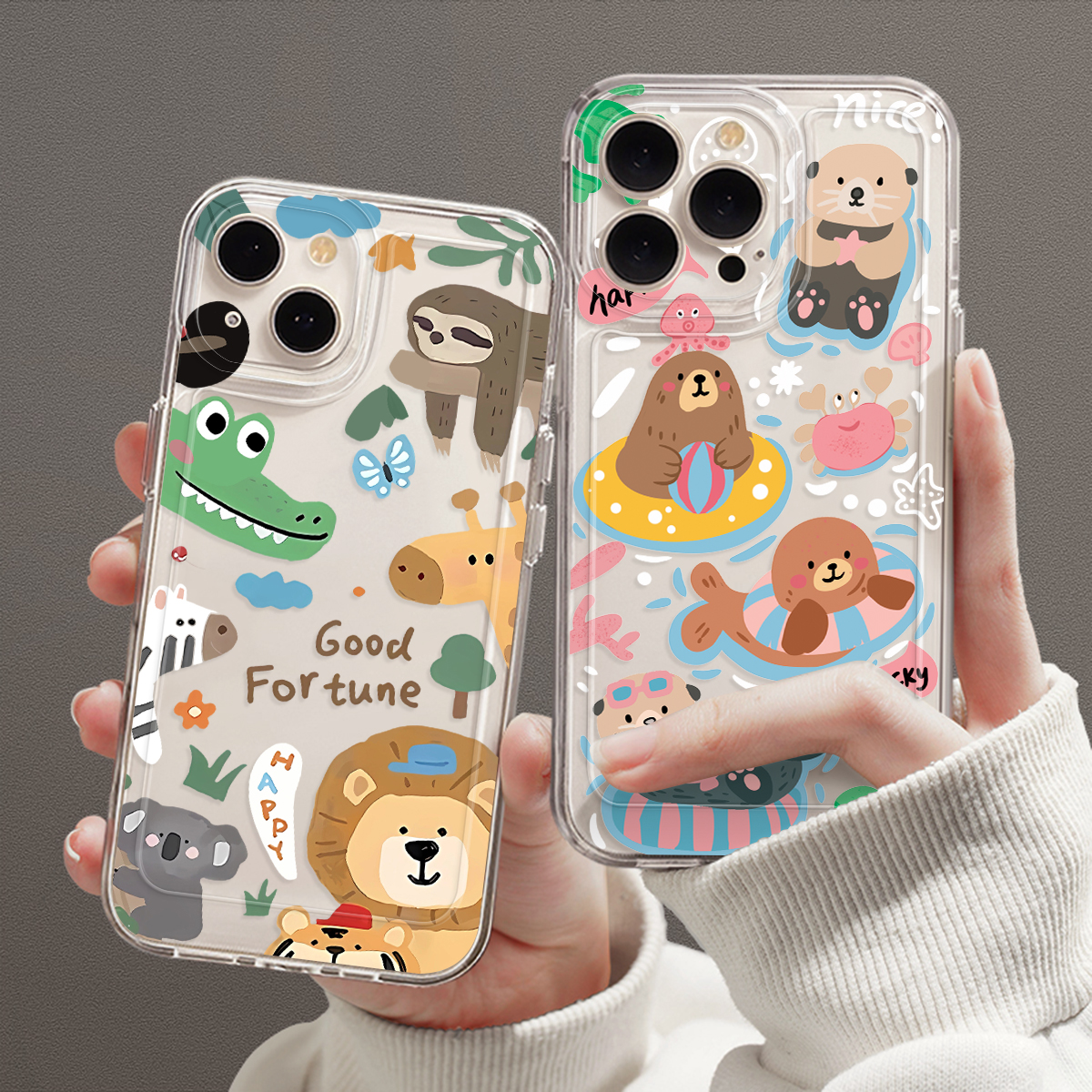 可爱动物园适用苹果15手机壳14新款iphone13pro保护套11防摔12mini全包xs/xr手机壳7plus硅胶plus情侣promax