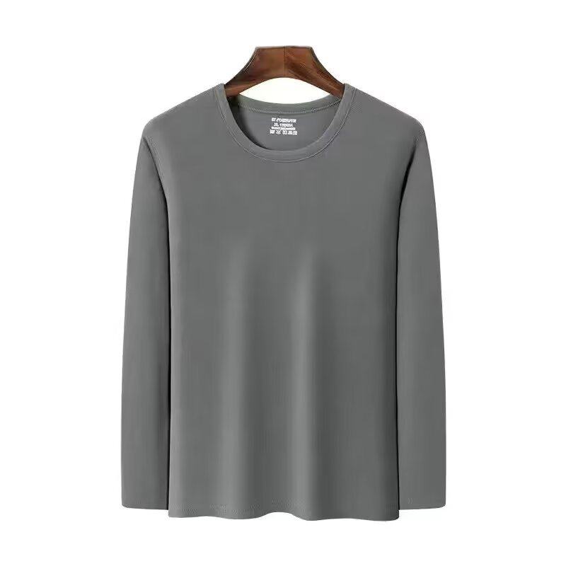 德绒打底衫男圆领长袖t恤内搭小衫磨毛加绒加厚保暖秋冬男装上衣