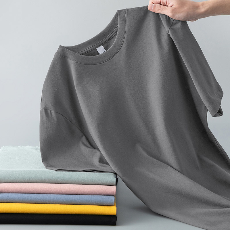 便宜干活穿的衣服男款夏天薄款耐脏灰色短袖圆领休闲运动打底t恤