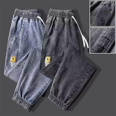 商场专柜撤回广州新塘牛仔裤男潮牌宽松束脚工装休闲哈伦裤秋冬款