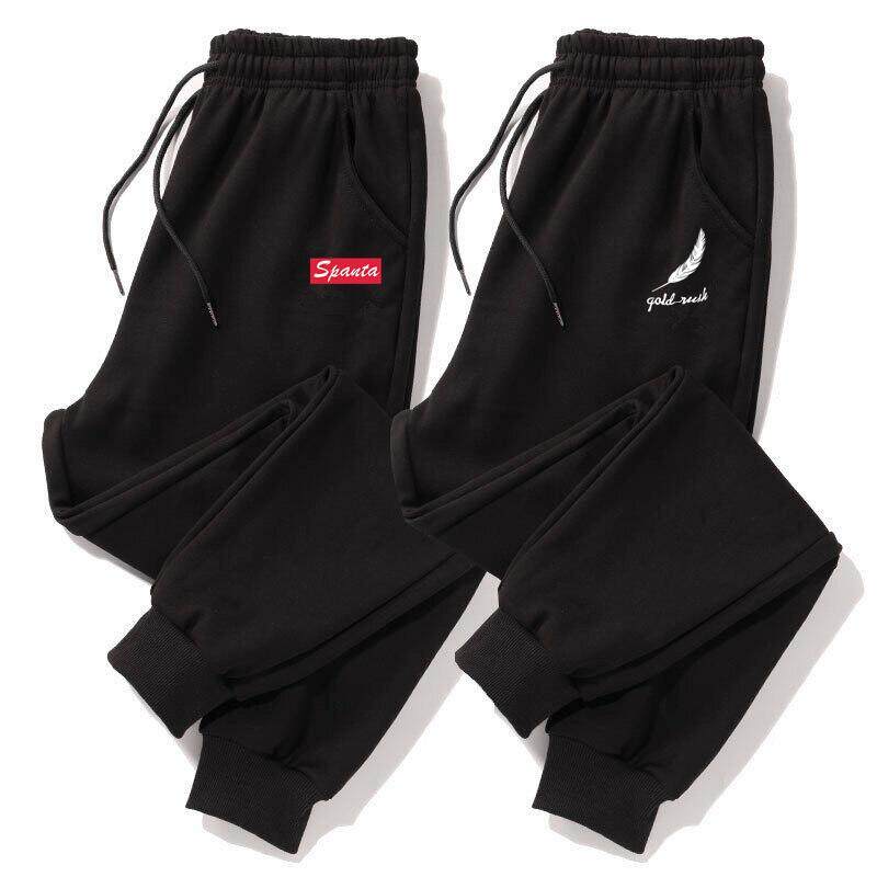 男士运动裤韩版潮流春秋冬季加绒卫裤外穿束脚宽松紧腰休闲长裤子