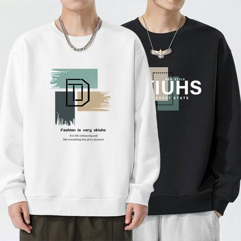 美式卫衣男2026新款春秋季宽松百搭无帽上衣服休闲薄款打底衫时尚