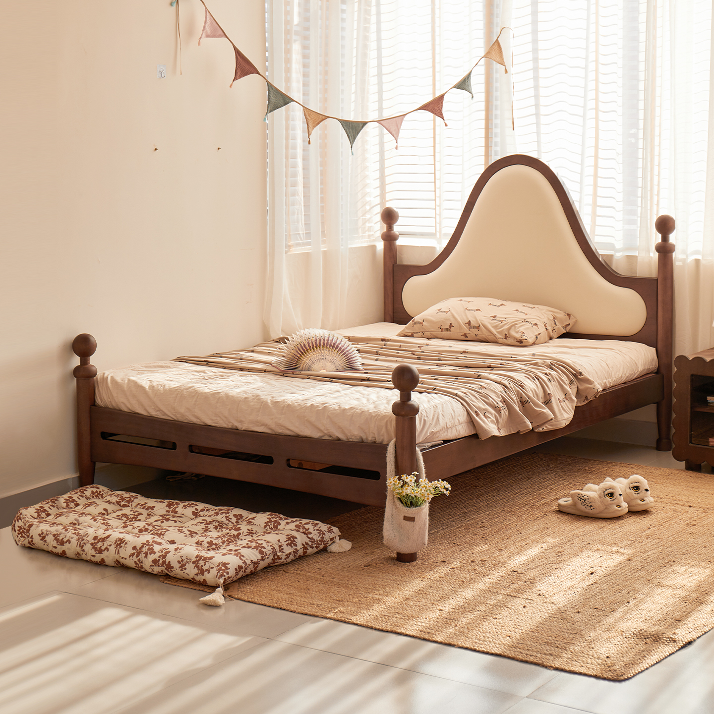 喜力美中古风男孩实木儿童床1.5米美式床法式复古公主女孩床