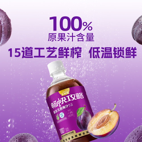 生和堂益生元西梅汁500ml瓶120ml袋装畅快攻略水果汁饮品西梅汁