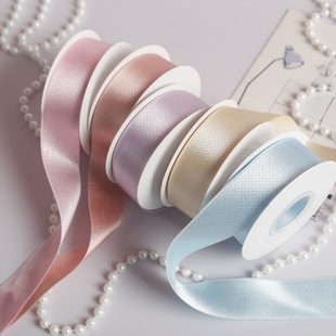 日制双面进口缎带高光泽混织银葱丝带亮葱银丝痛包发饰DIY材料