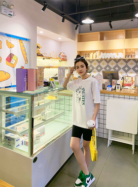 宋小妞 BEGLEITER 森系印花T恤女夏季宽松短袖圆领字母简约韩版潮