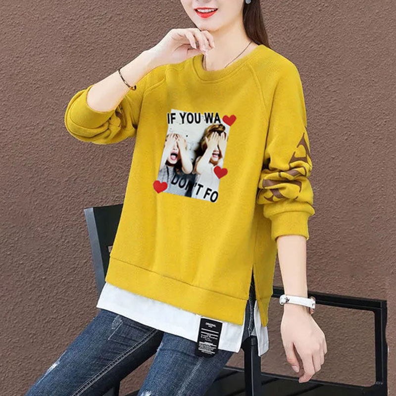 假两件卫衣女士秋冬装新款时尚洋气宽松减龄中长款外套长袖上衣服