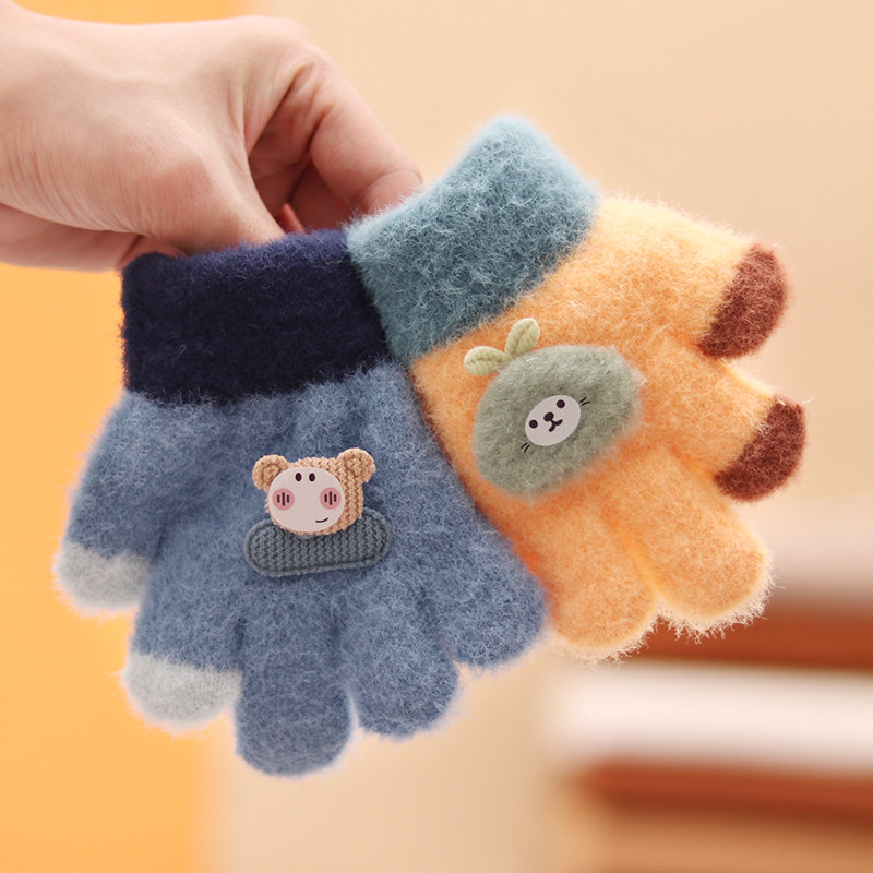 宝宝手套五指分指儿童秋冬款男童女学生可爱萌加厚2-3岁4保暖婴儿