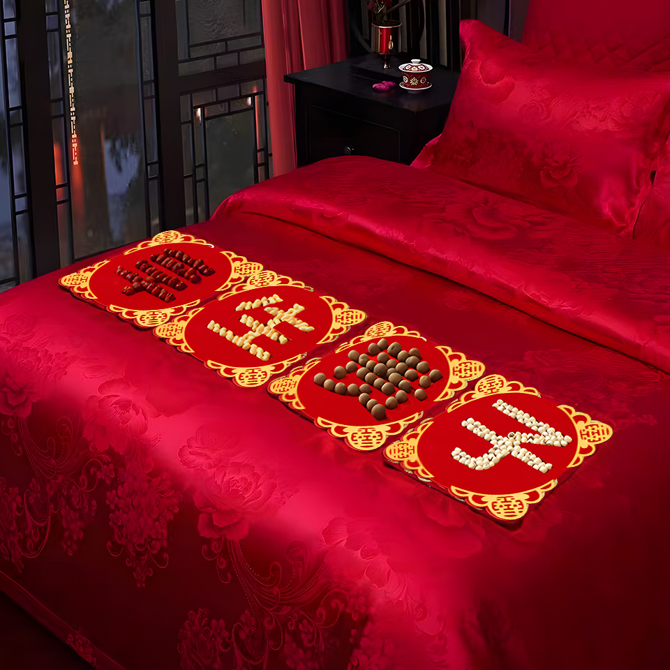 结婚早生贵子干果摆件