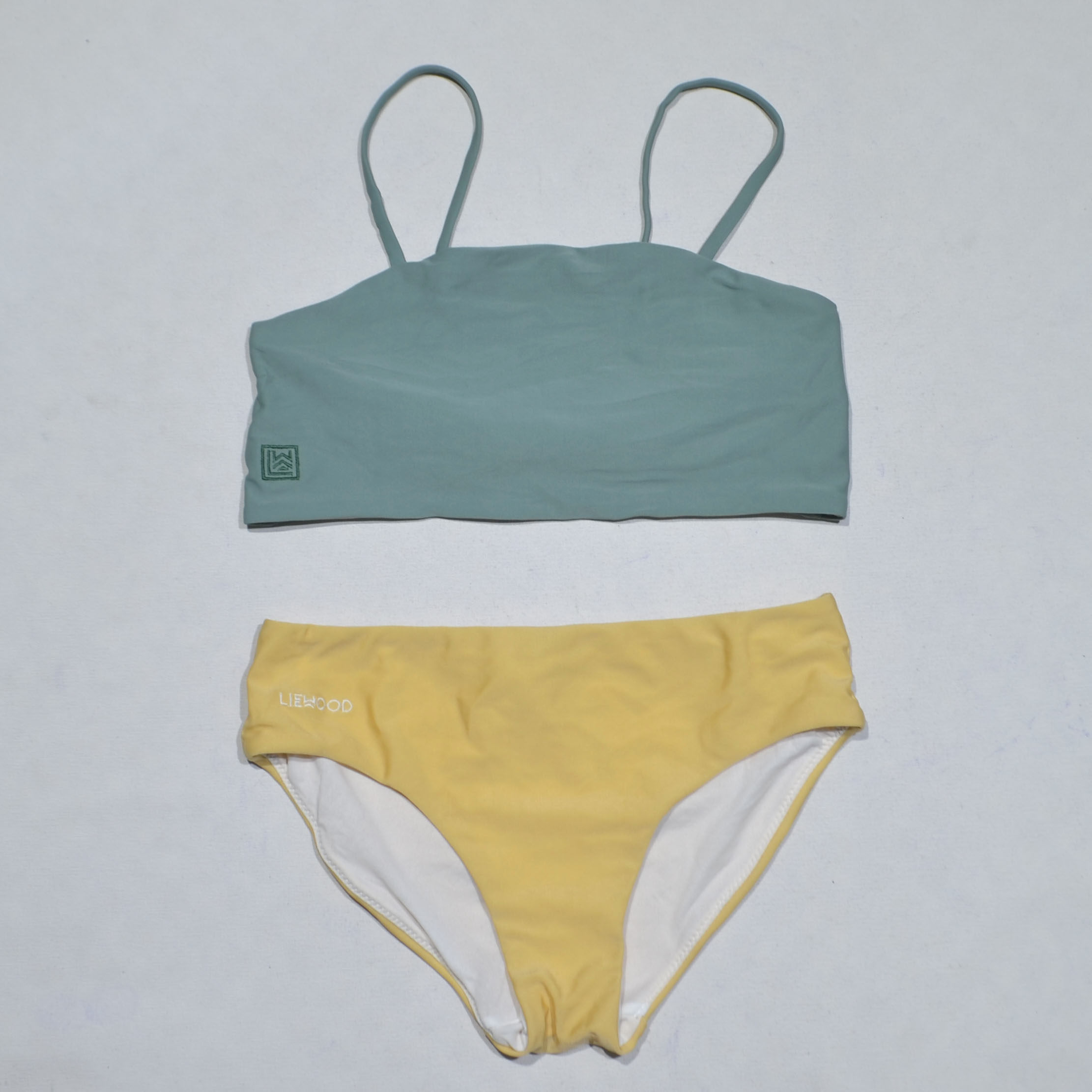 混搭黄色裤海滩泳池分体泳衣女童