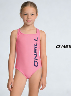 澳洲原单ONEI****粉红配宝蓝领海滩泳池连体泳衣女小童(尺码偏小)
