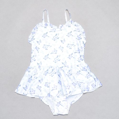 可爱荷叶边吊带连体泳衣女童小童