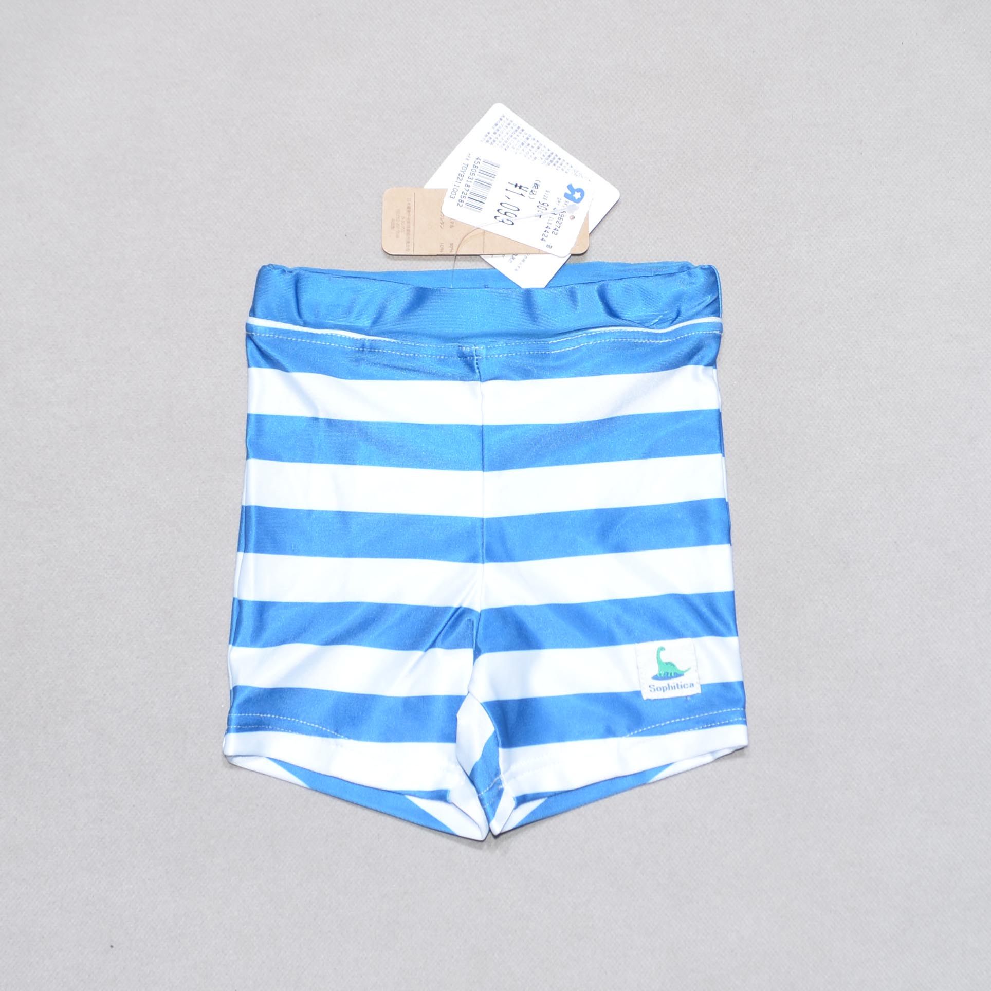 蓝白条纹海滩泳池小童男童单泳裤