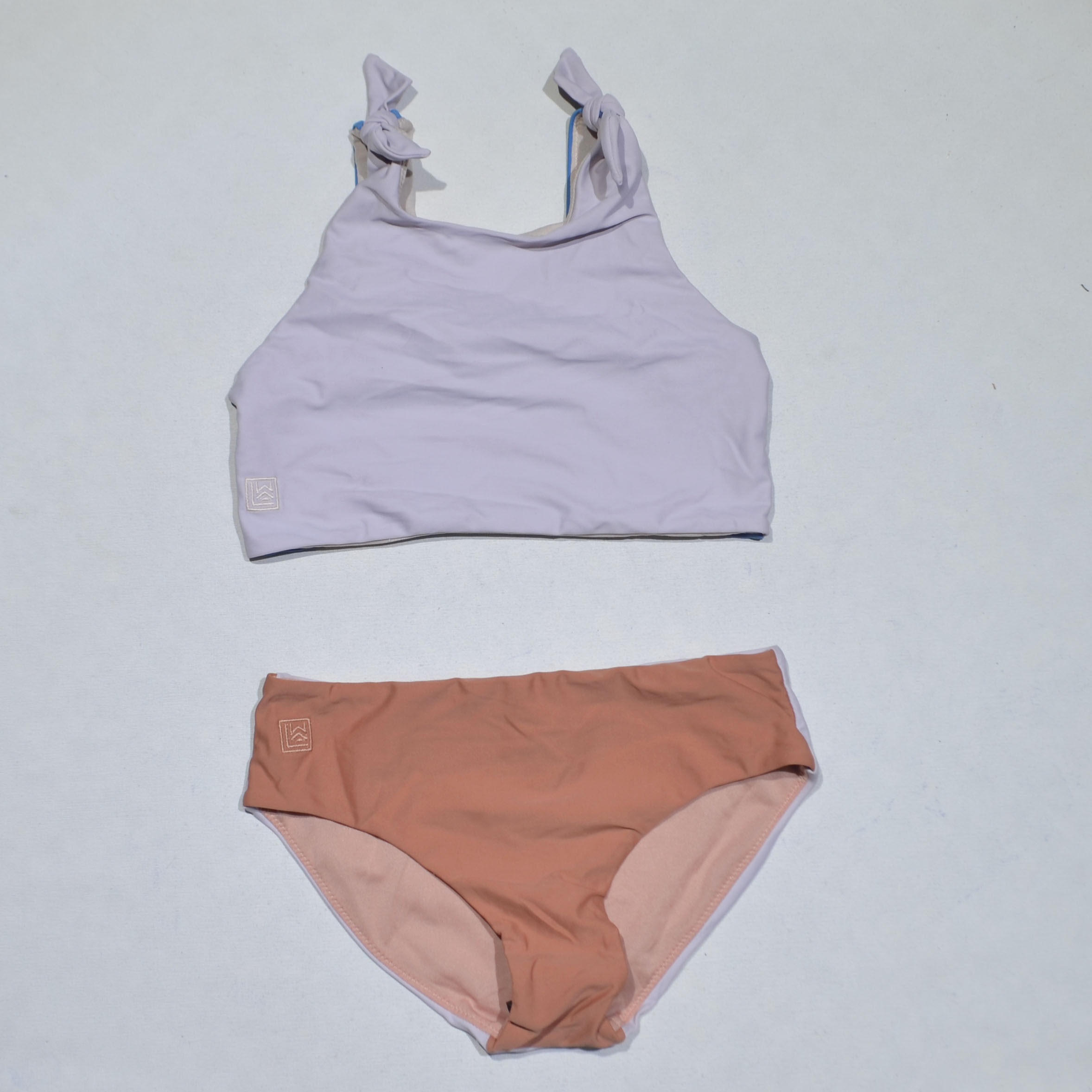 紫蓝色海滩泳池背心分体泳衣女童