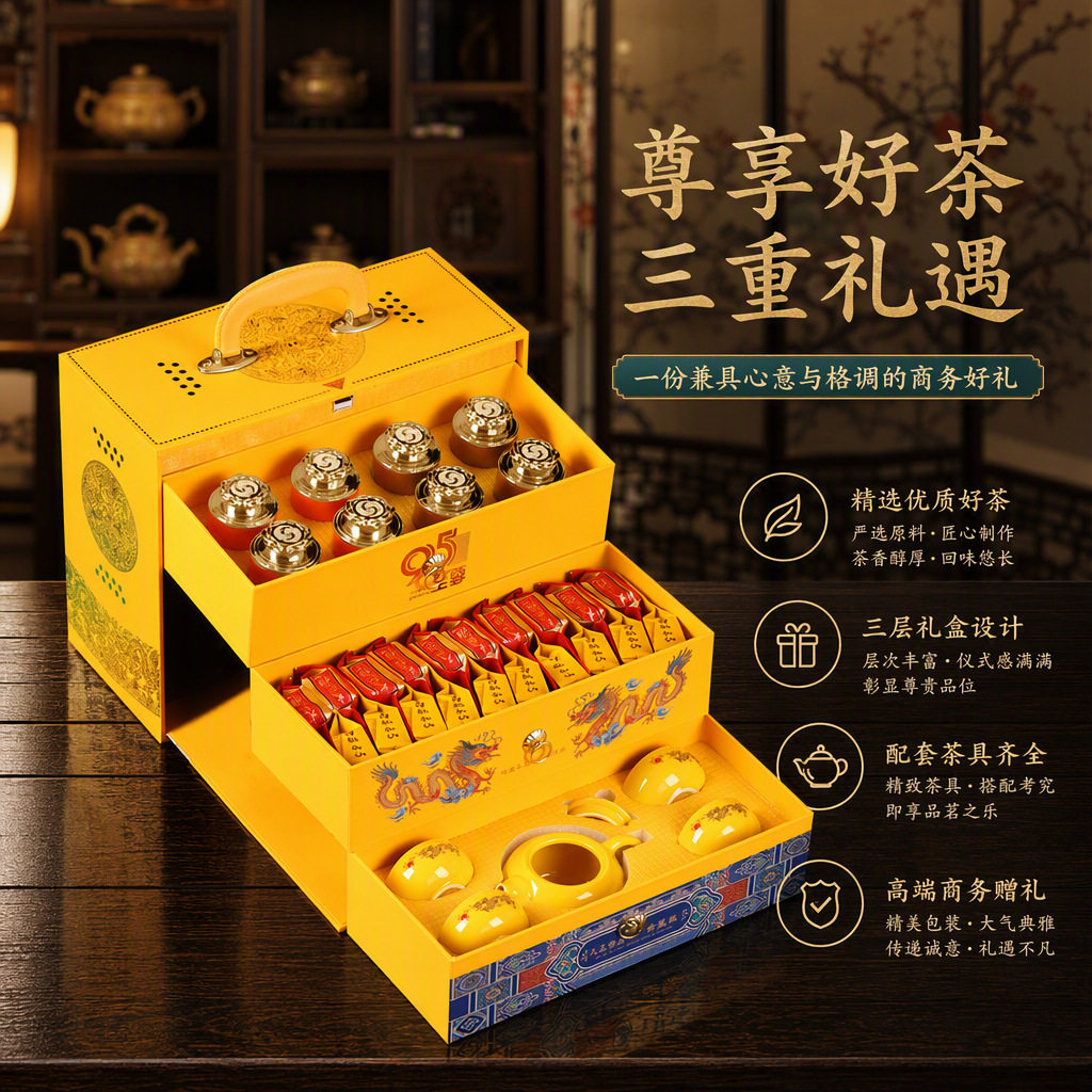 中秋送爸爸四大名茶礼盒团购批发