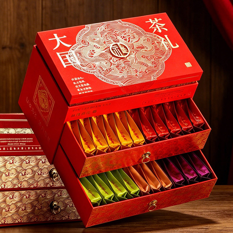 中秋高档烫金茶叶礼盒送长辈批发