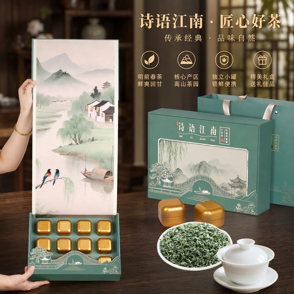中秋送长辈碧螺春茶叶礼盒团购