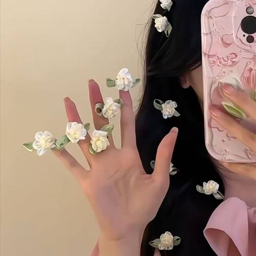 韩系清冷茉莉花碎发夹子