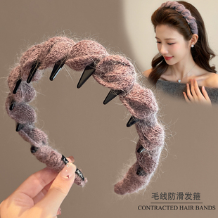 法国lastkiss秋冬针织毛线发箍女2026新款高颅顶头箍气质百搭头饰