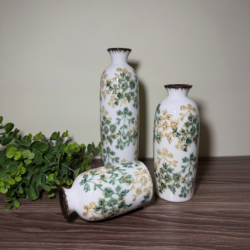 新中式水养插花冰裂纹陶瓷