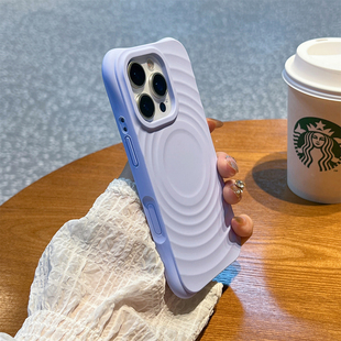 相机按键全包波漾纹磁吸适用苹果17promax手机壳软硅胶iphone16液态MagSafe强磁充电15pro气囊防摔14情侣款