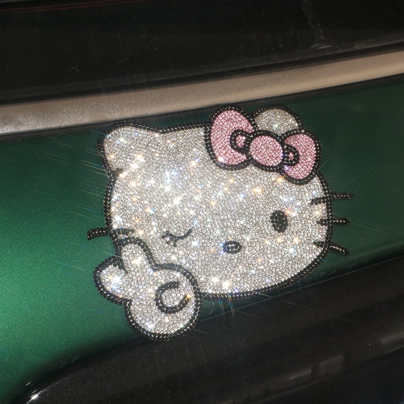 凯蒂猫亮晶晶车标贴装饰