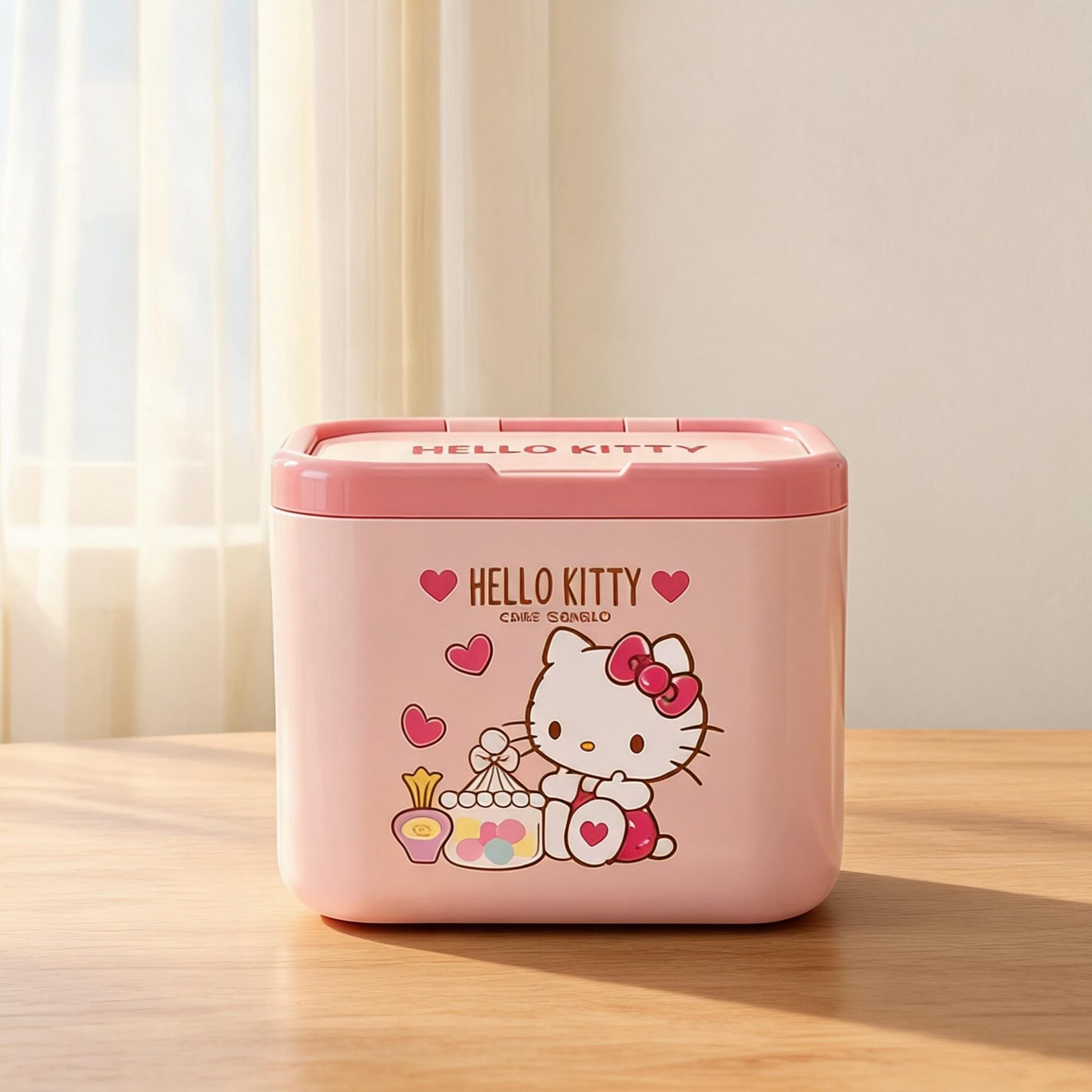 Kitty猫带盖分区收纳盒图片