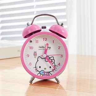 凯蒂猫闹钟小学生专用夜灯起床震动强力叫醒Kitty时钟嗨喽kt闹铃