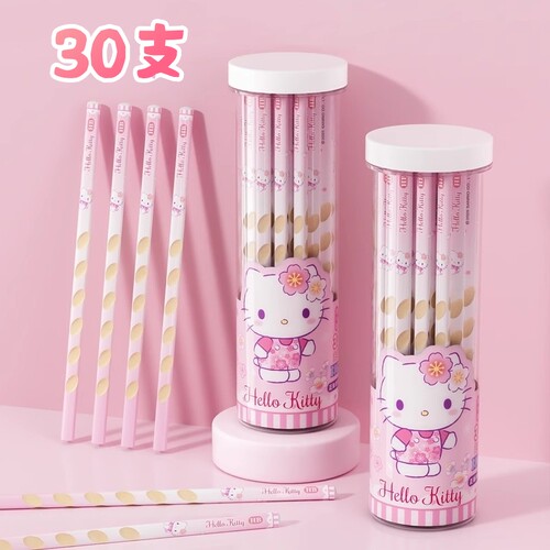 30支原木HB洞洞铅笔Kitty