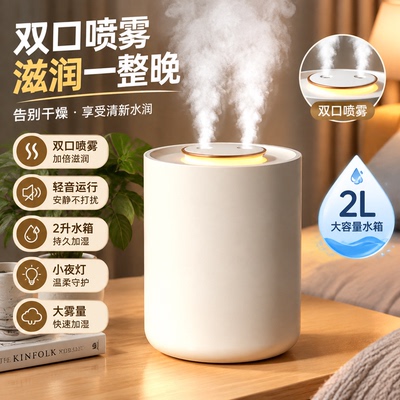新款双口补水喷雾加湿器大容量