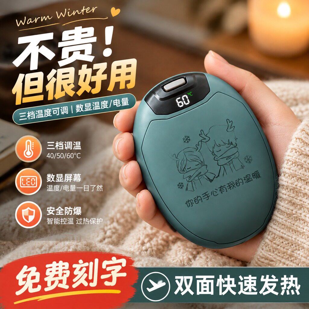 2026新款暖手宝usb充电儿童无水安全防爆自发热暖宝宝学生宿舍随身迷你小型便携手握式冬季双面发热暖手神器