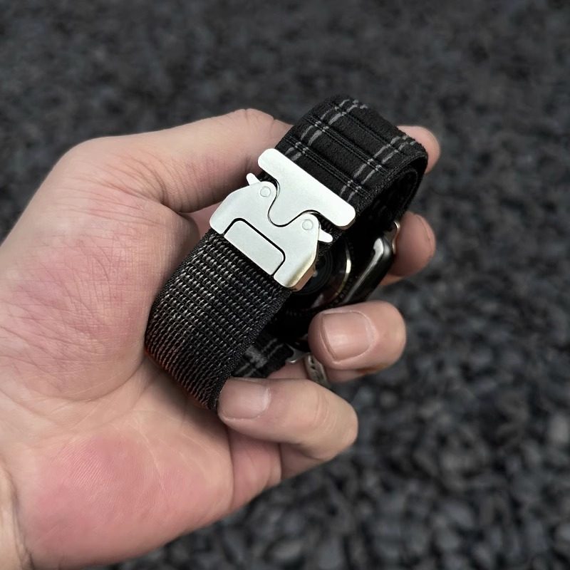 金属降落伞扣波浪尼龙适用苹果手表带iS11表带ultra3apple9watch