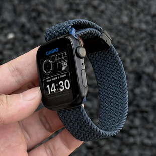 新款 尼龙编织磁吸适用苹果手表带S11S10弹力AppleWatchS987潮456