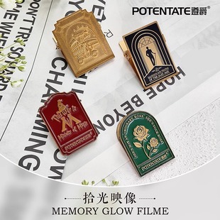 遵爵旅行手账夹黄铜夹水彩画夹写生便携绘画夹子邮票夹拾光印象磨砂金铜金属夹复古质感精致小夹子画画固定夹