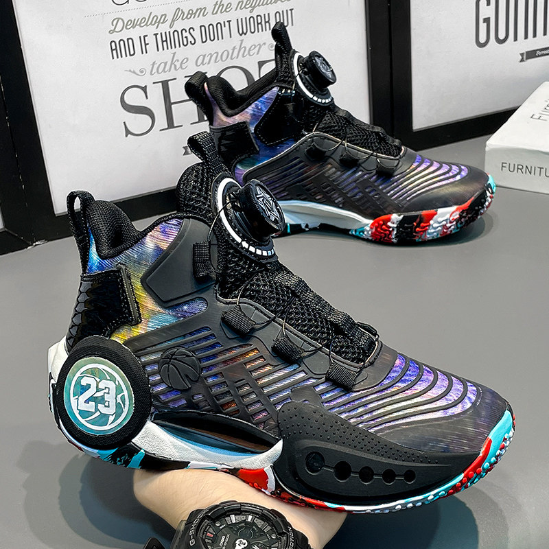儿童旋转纽扣篮球鞋2025新款