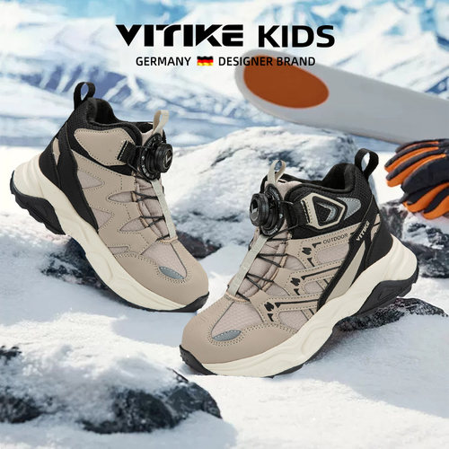 儿童棉鞋VITIKE防水加绒加厚冬季