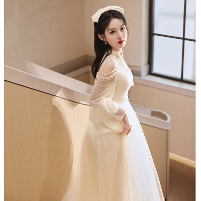 新中式国风晚礼服声乐艺考伴娘服