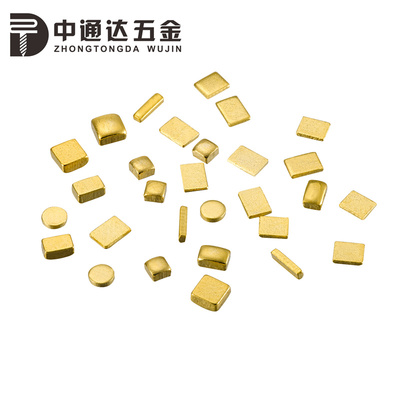 SMT贴片铜触点镀金铜弹片圆方形电池正负导电焊接锡编Y带铜块现货